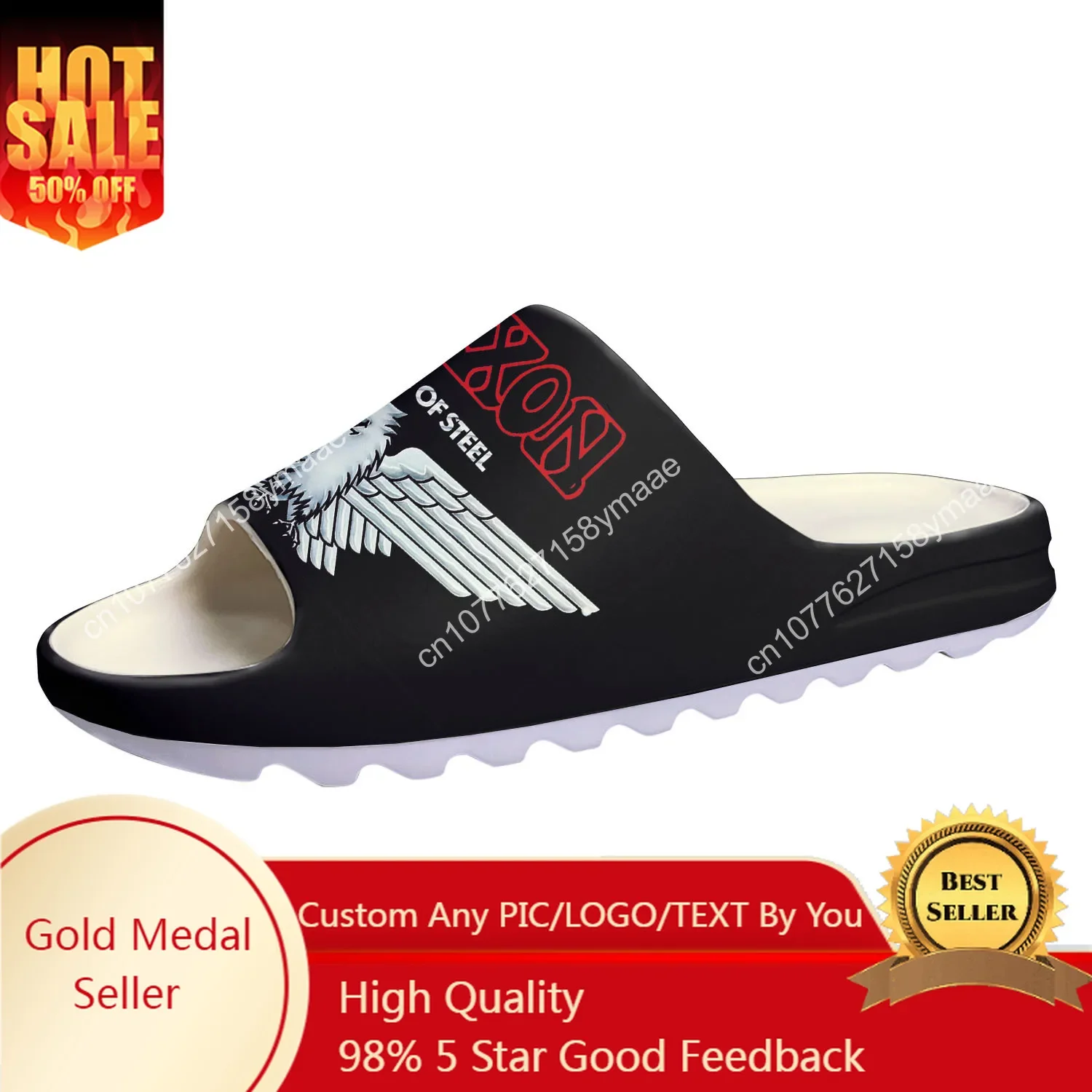 Water Shoes - Saxon Metal Band Yumuşak Tabanlı Terlikler,